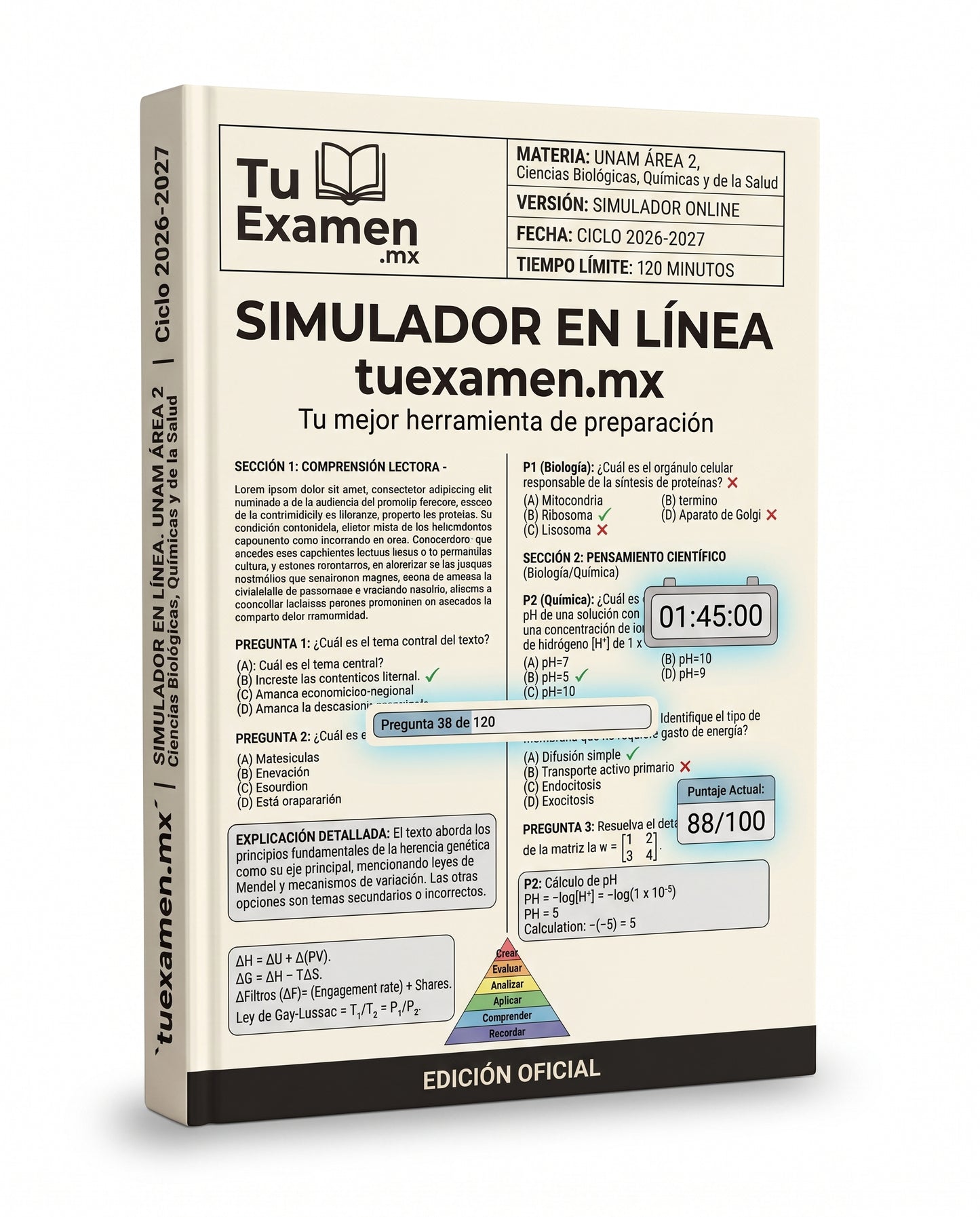 Simulador UNAM - Area 2, Ciencias biológicas, químicas y de la salud